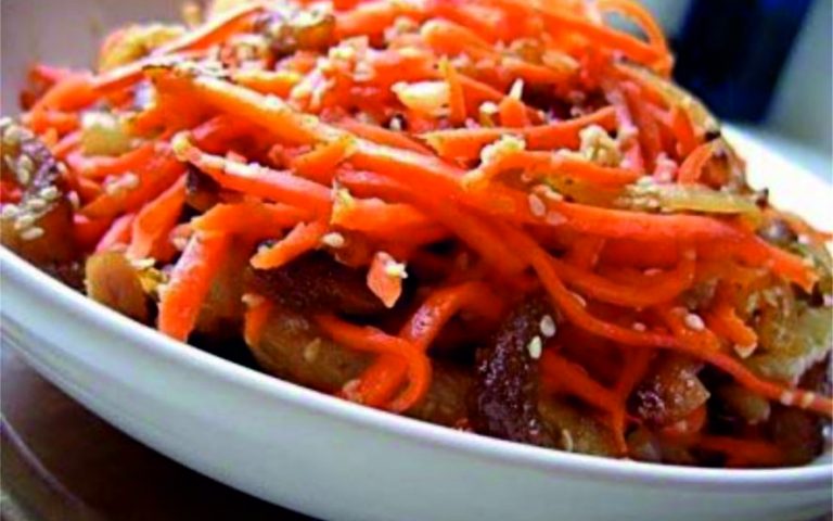 Салат із язика з морквою по-корейськи