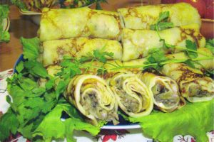 Млинці з грибами